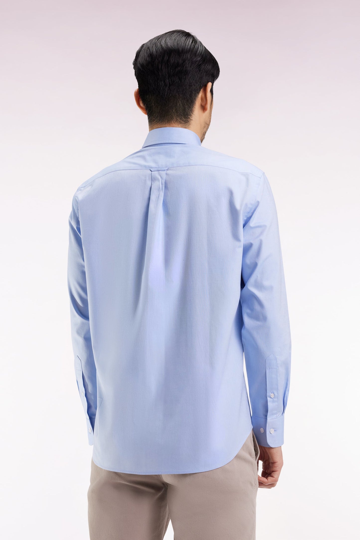 Chemise en coton ciel coupe droite