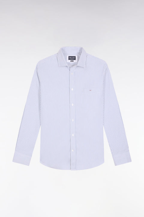 Chemise rayée en coton ciel coupe droite - Image 2