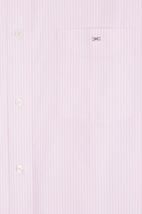 Chemise rayée en coton rose coupe droite - Image 2