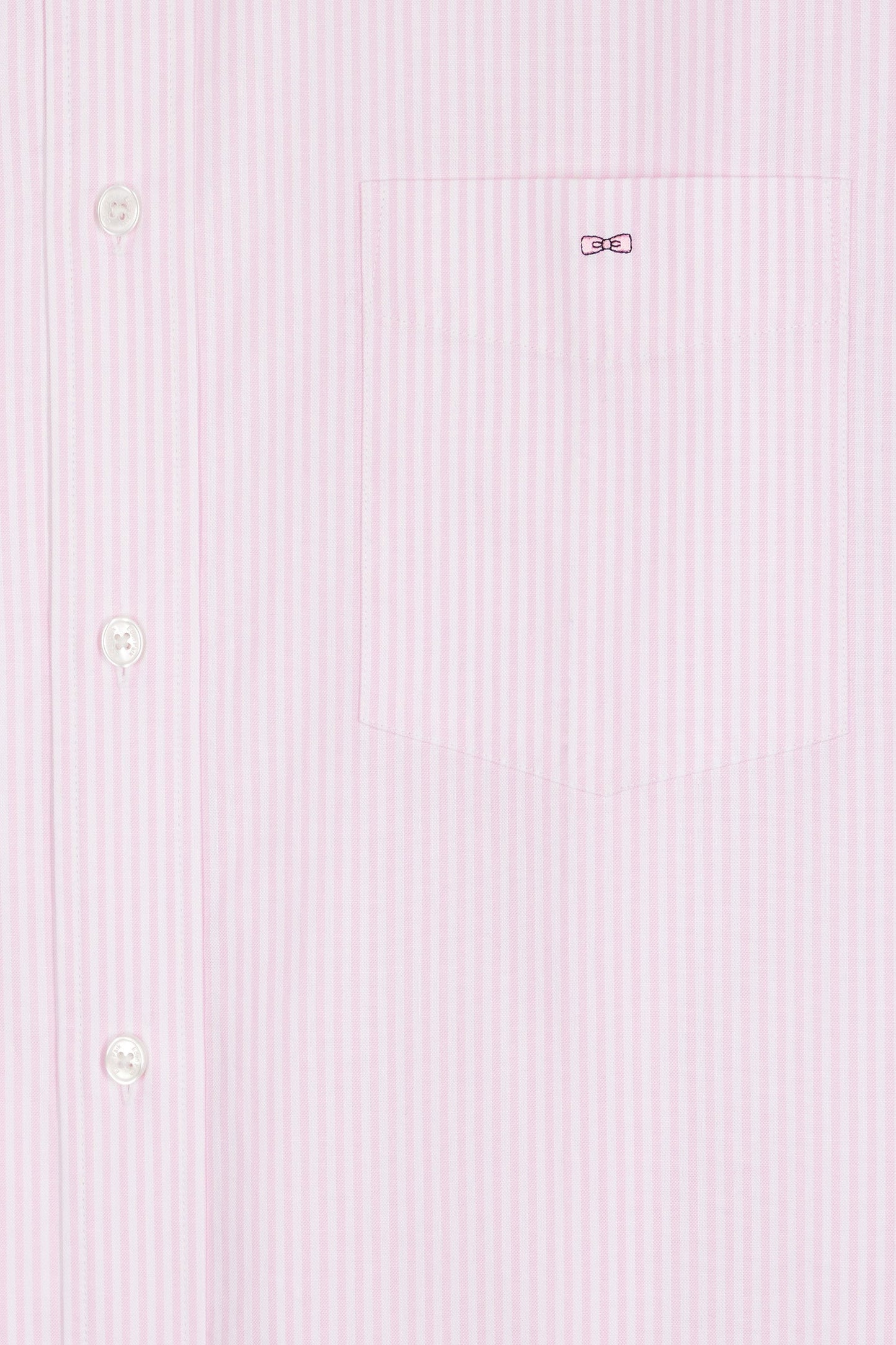 Chemise rayée en coton rose coupe droite