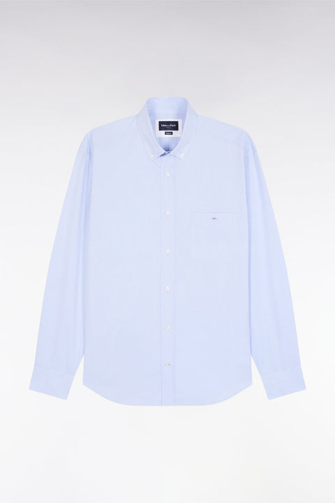Chemise en coton ciel à micro-motifs jacquard coupe droite - Image 2