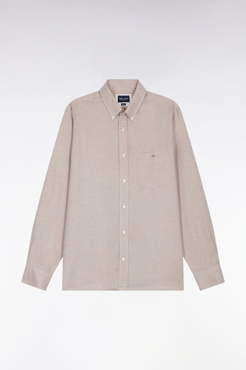 Chemise en flanelle beige coupe droite - Image 2