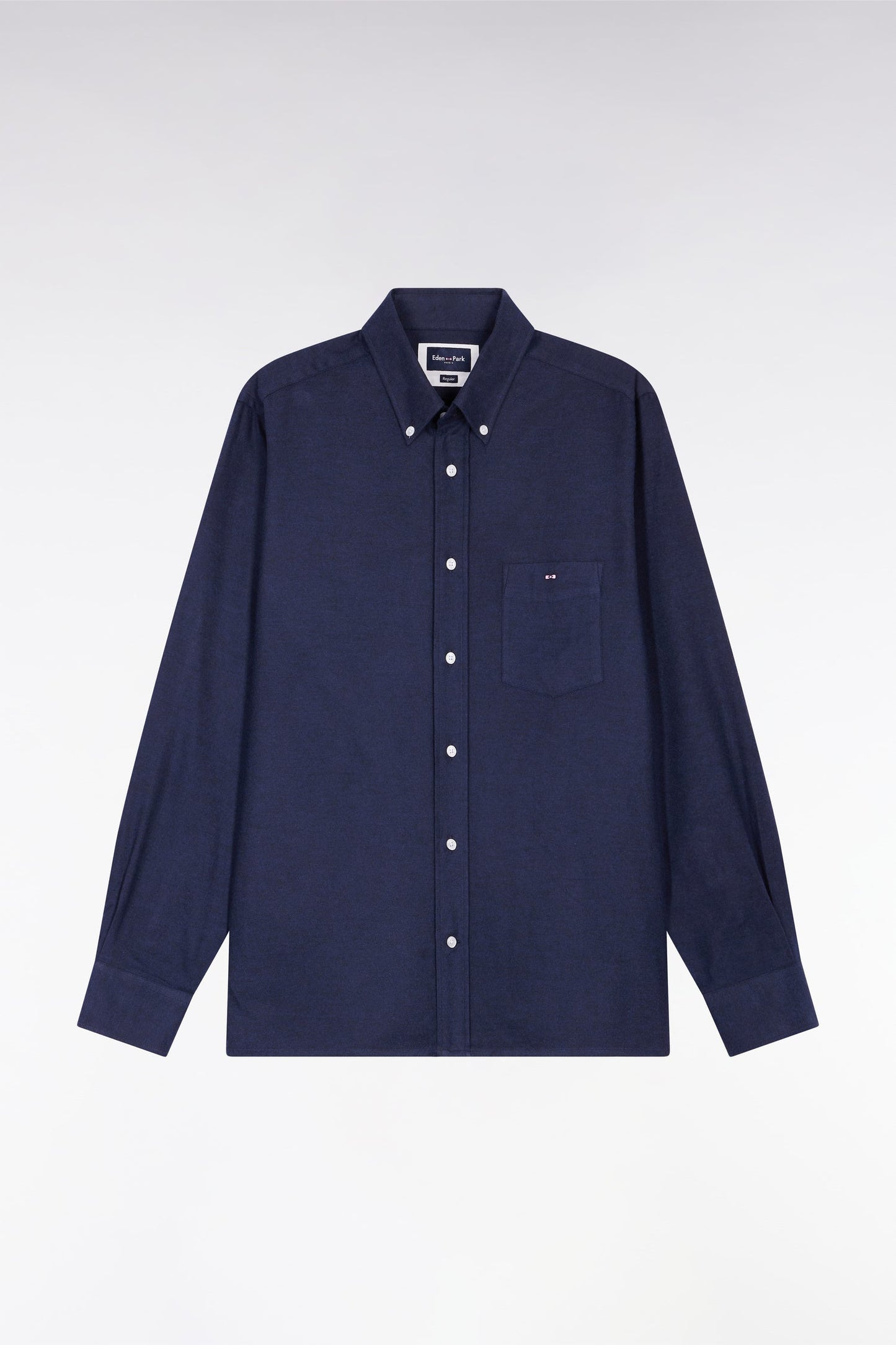 Chemise en flanelle marine coupe droite