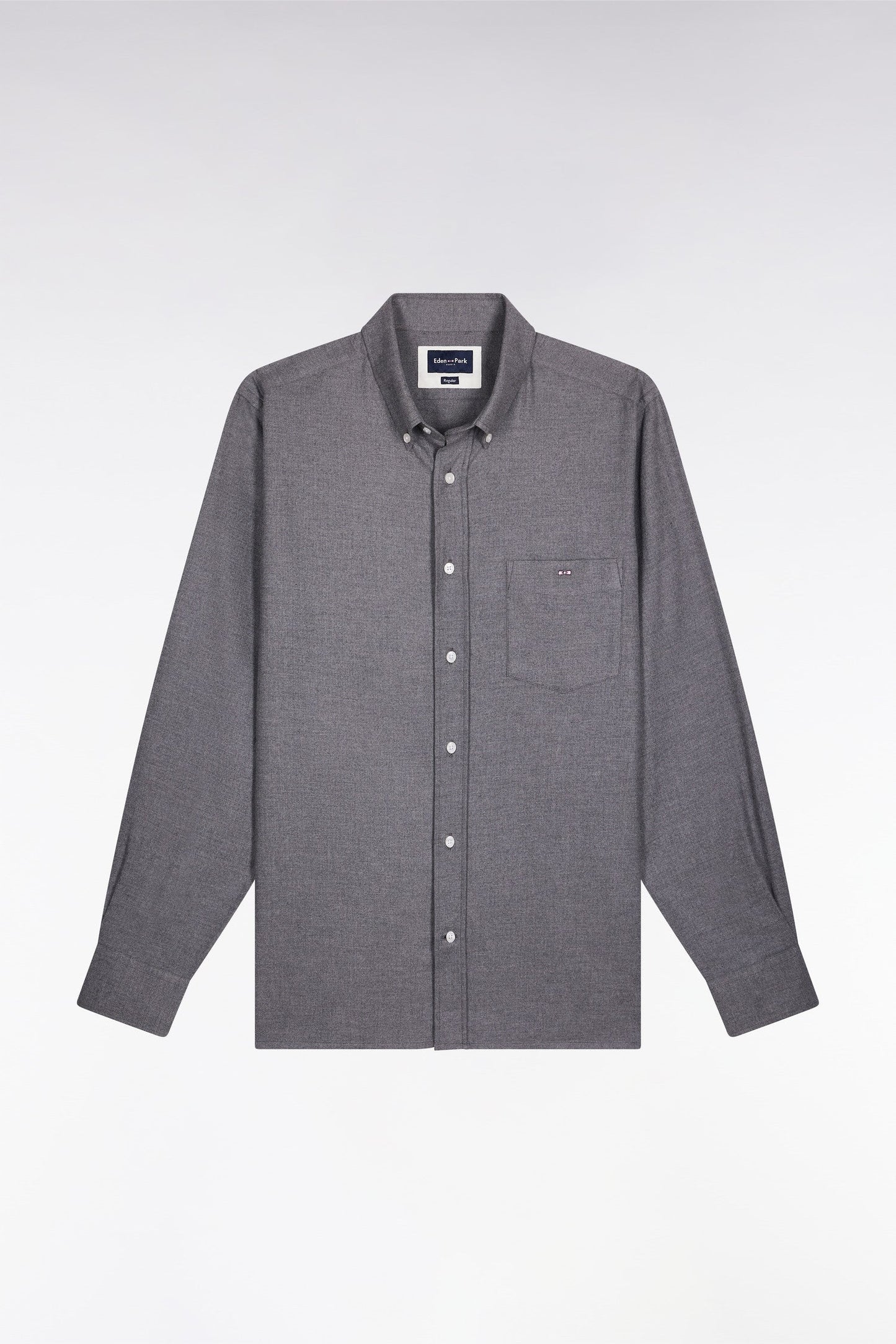 Chemise en flanelle grise coupe droite