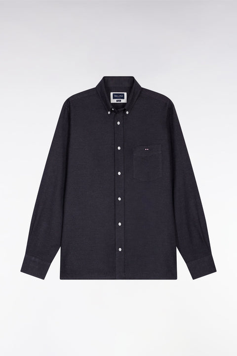 Chemise en flanelle gris foncé coupe droite - Image 2