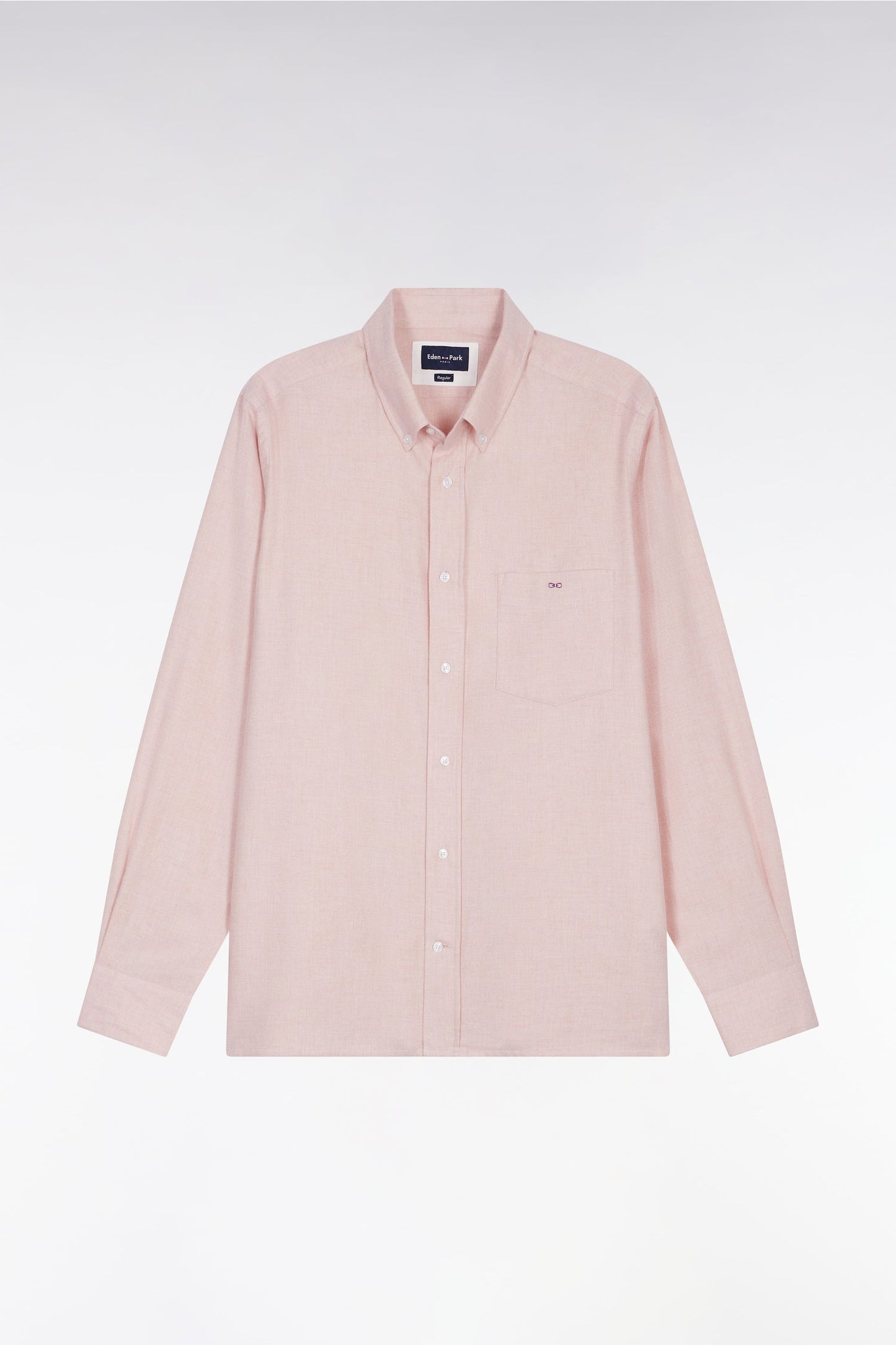Chemise en flanelle rose coupe droite