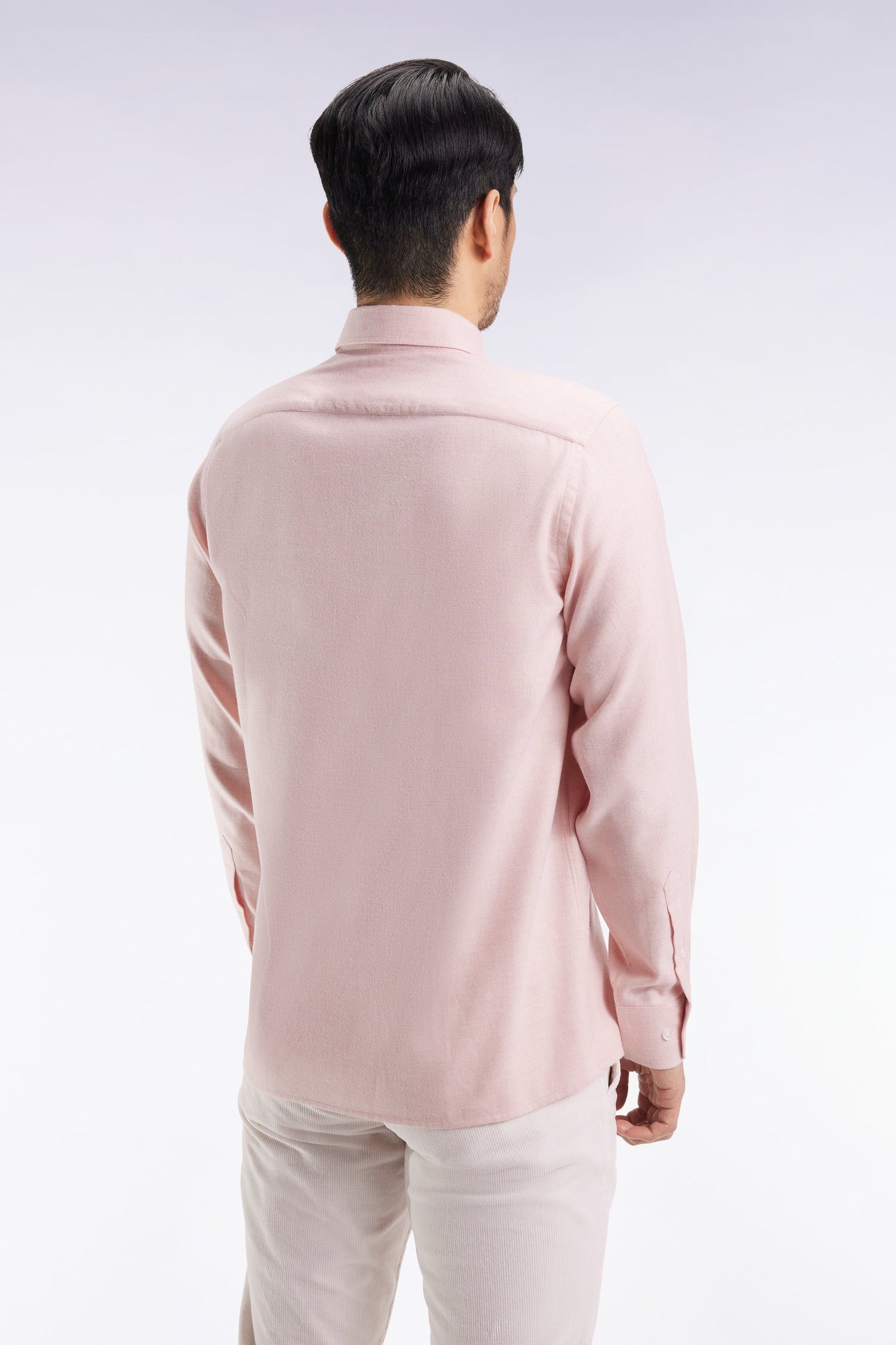 Chemise en flanelle rose coupe droite