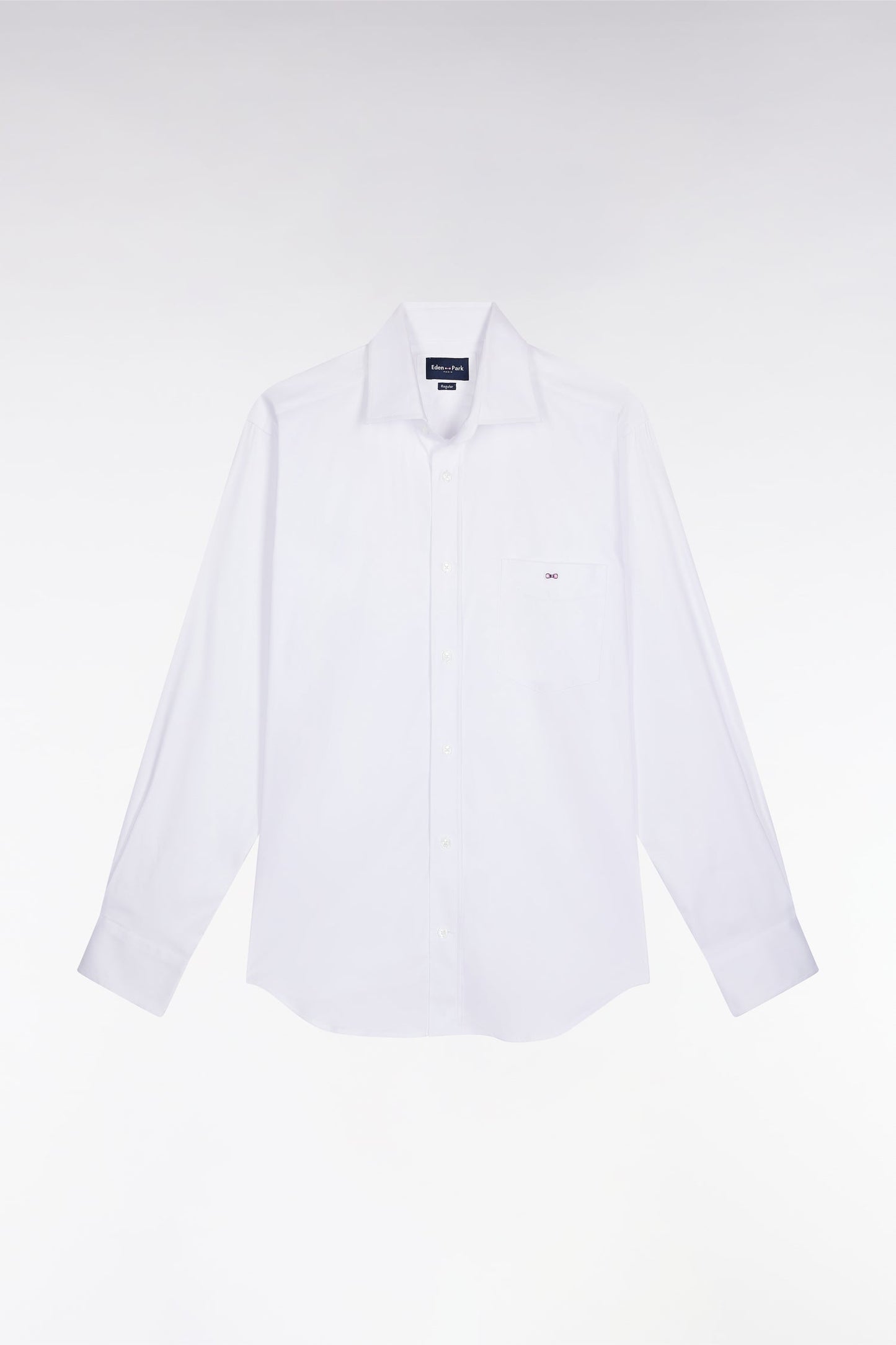 Chemise en coton Pima stretch blanche coupe droite