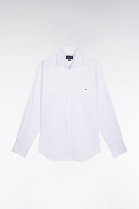Chemise en coton Pima stretch blanche coupe droite - Image 2