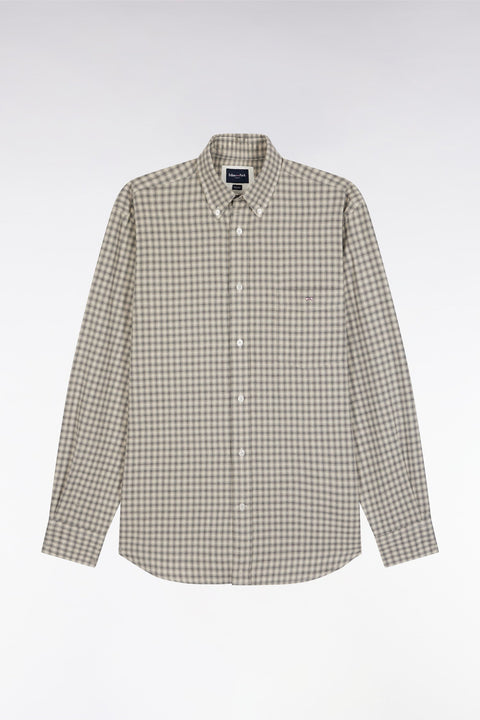 Chemise en flanelle de coton grise coupe droite - Image 2