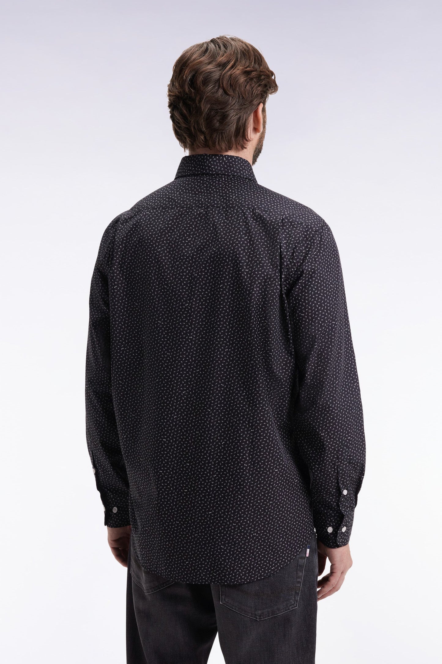 Chemise en coton bleu gris