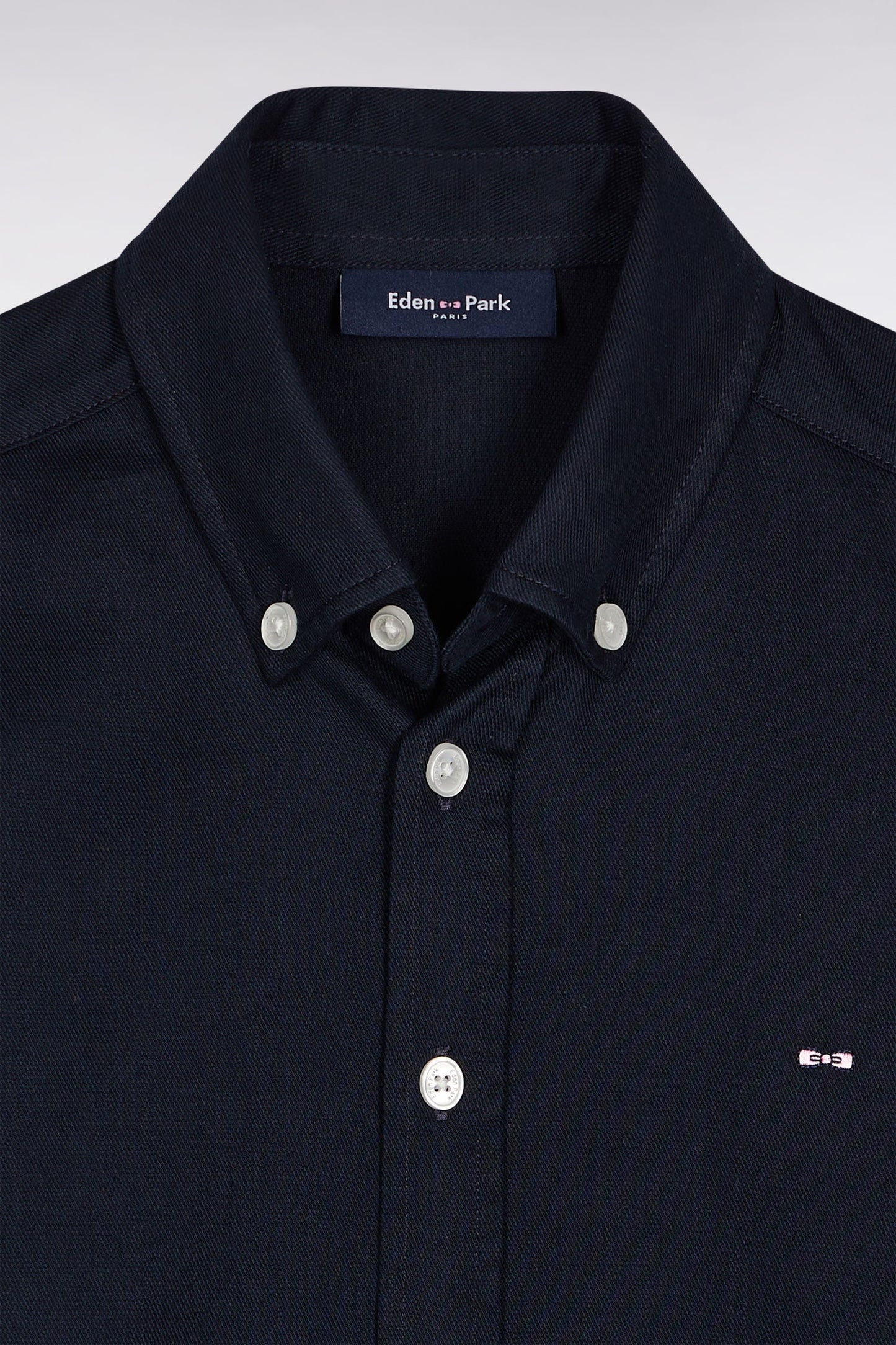 Chemise en piqué coton marine