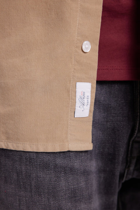 Chemise en velours beige coupe droite - Image 3