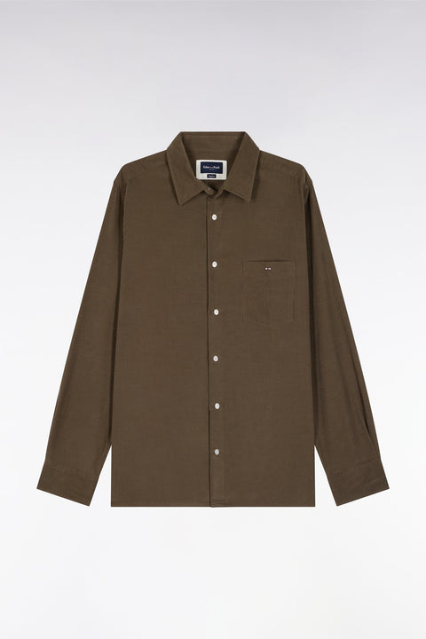 Chemise en velours kaki coupe droite - Image 2