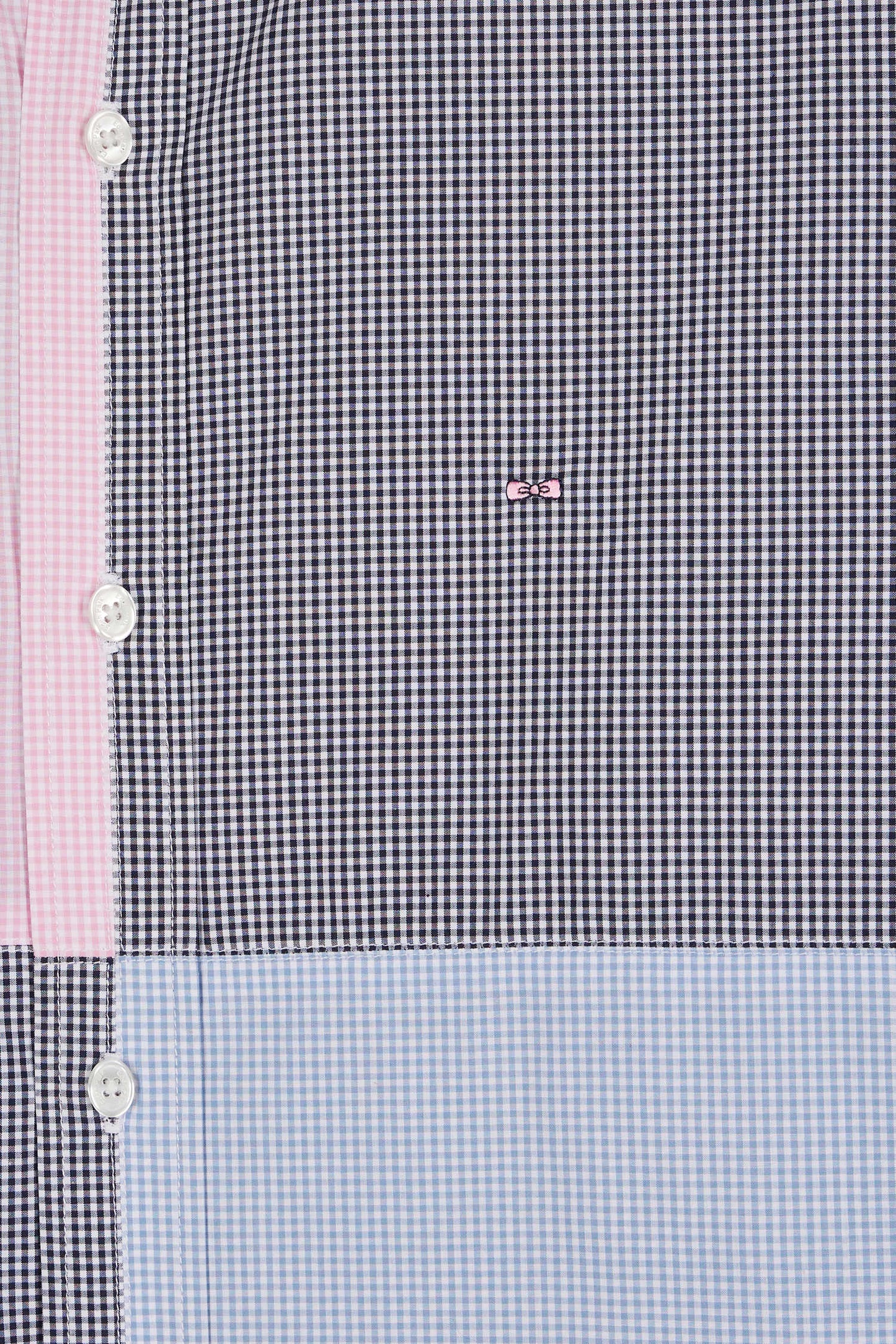 Chemise bleu et rose quatre cadrans coupe droite