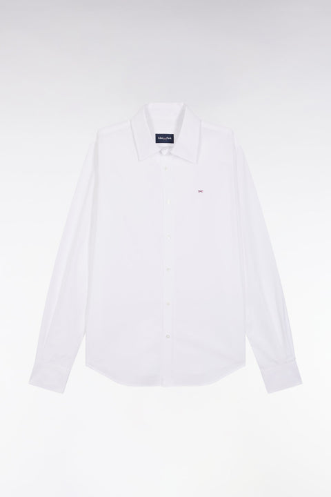Chemise en popeline de coton blanc coupe slim - Image 2