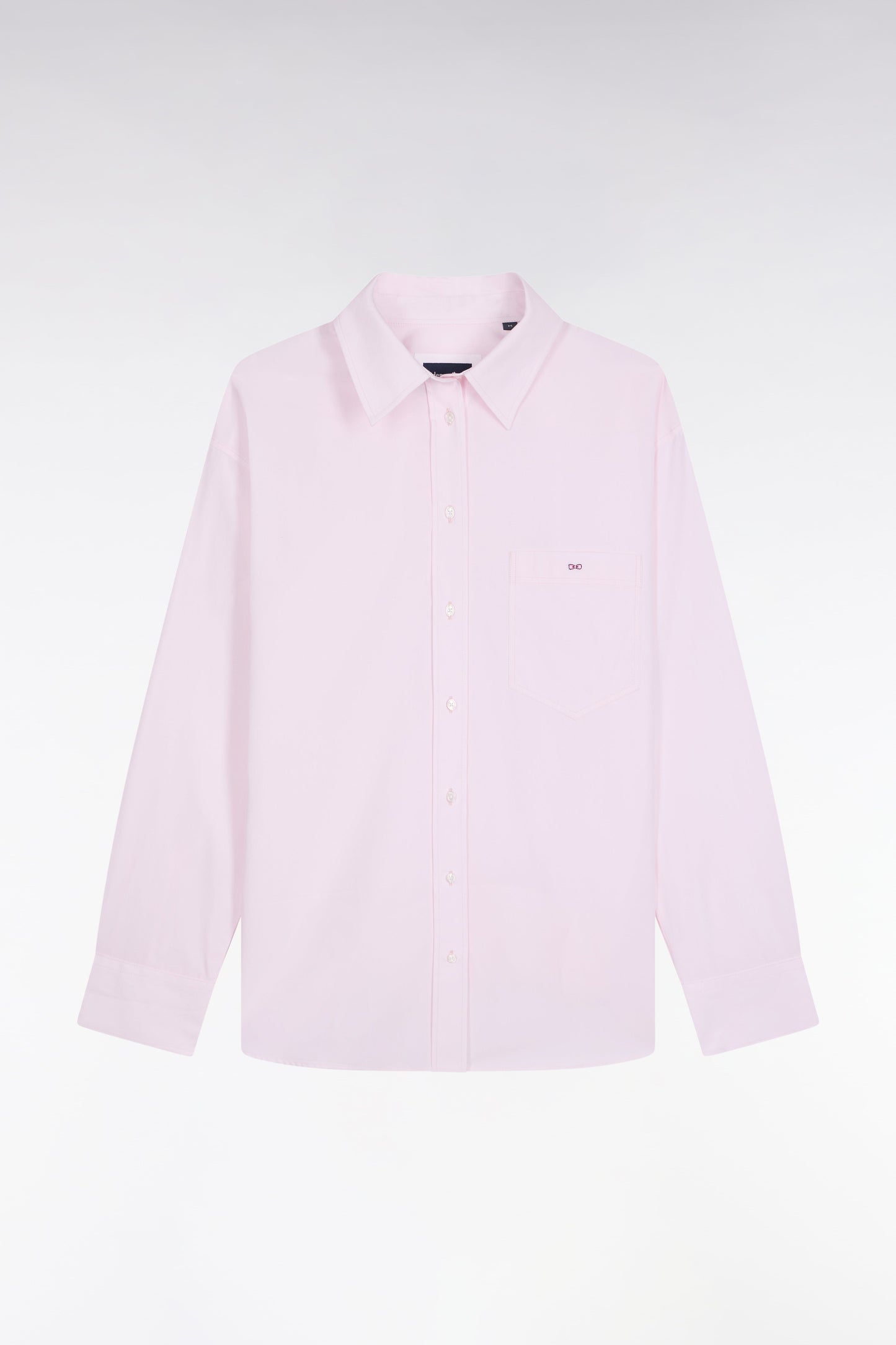 Chemise en popeline de coton rose coupe Oversized