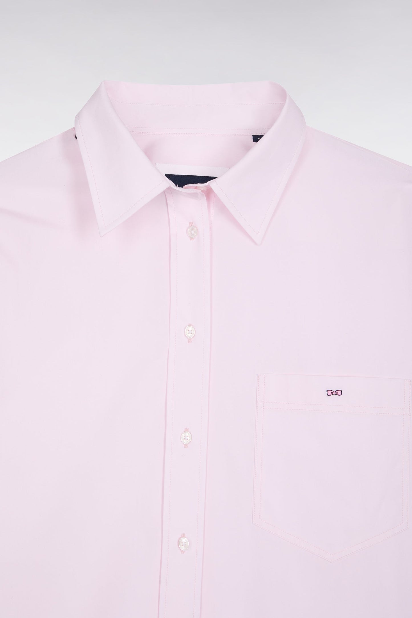 Chemise en popeline de coton rose coupe Oversized