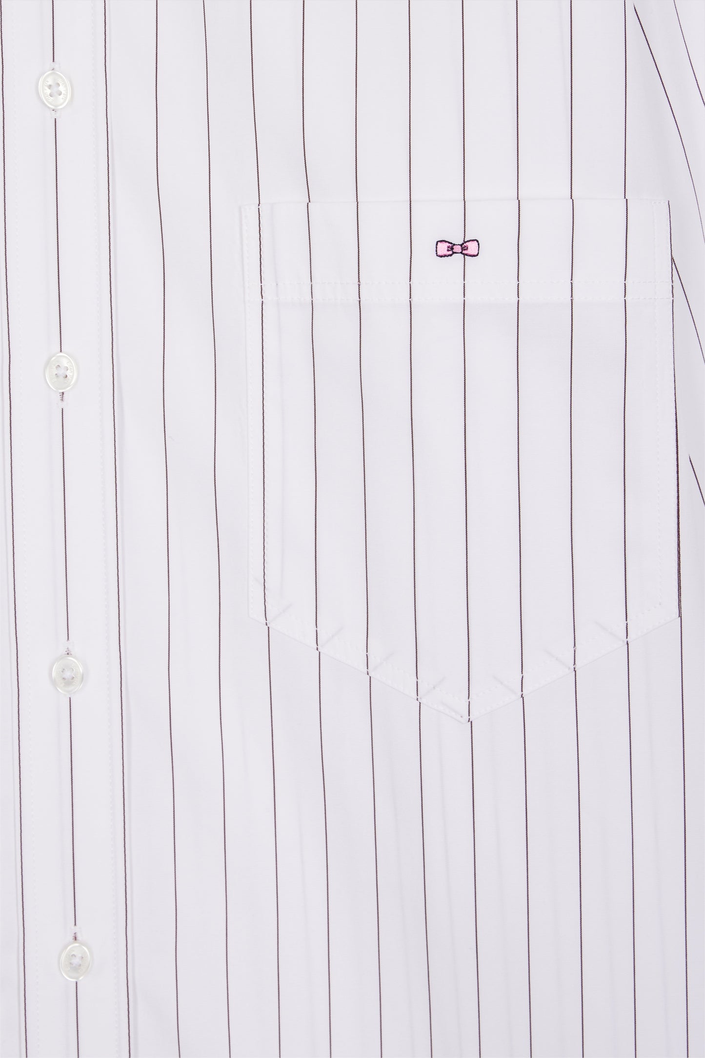 Chemise en popeline de coton blanche à rayures tennis coupe oversized