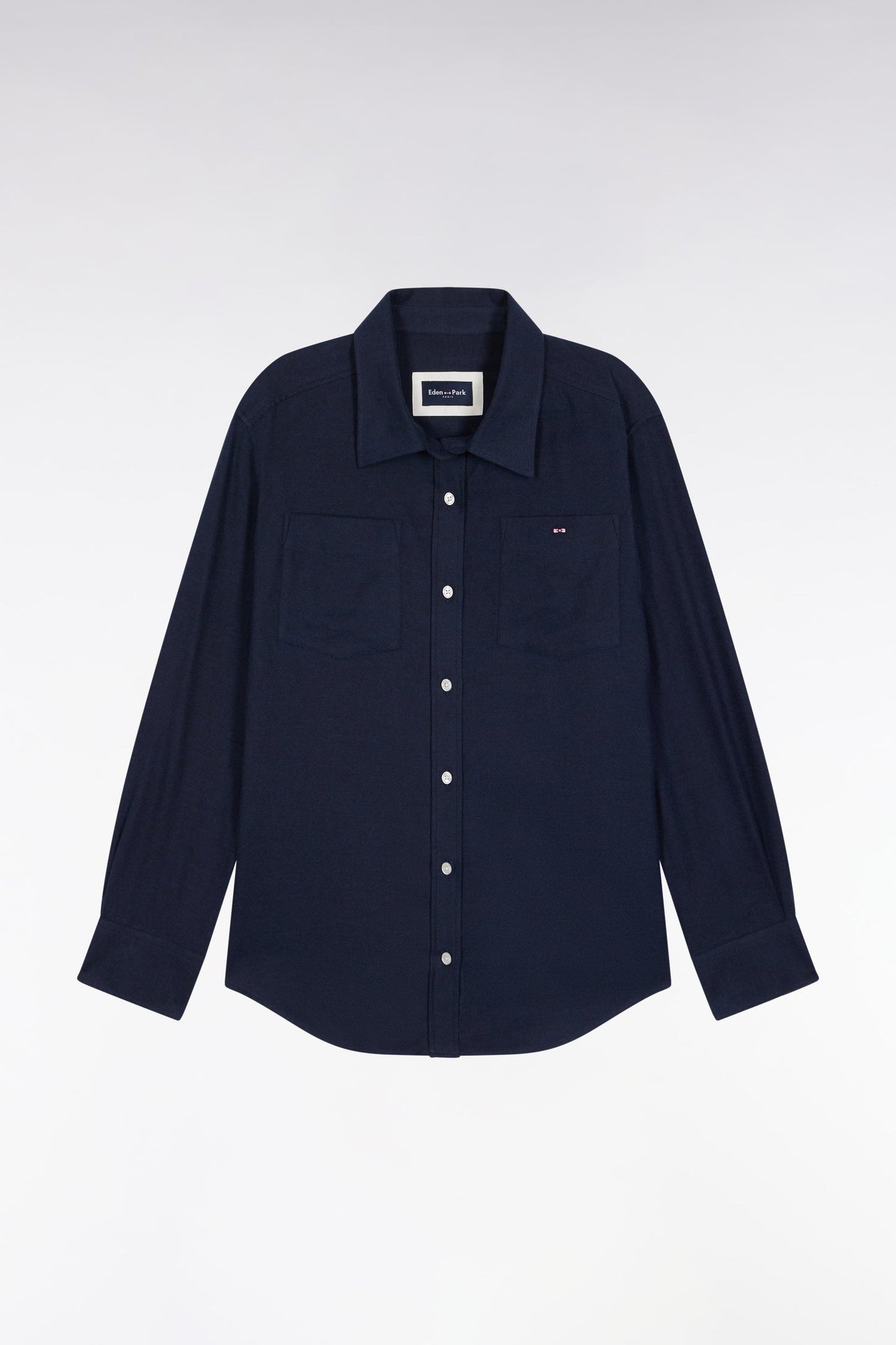 Chemise en popeline de coton marine coupe Relaxed