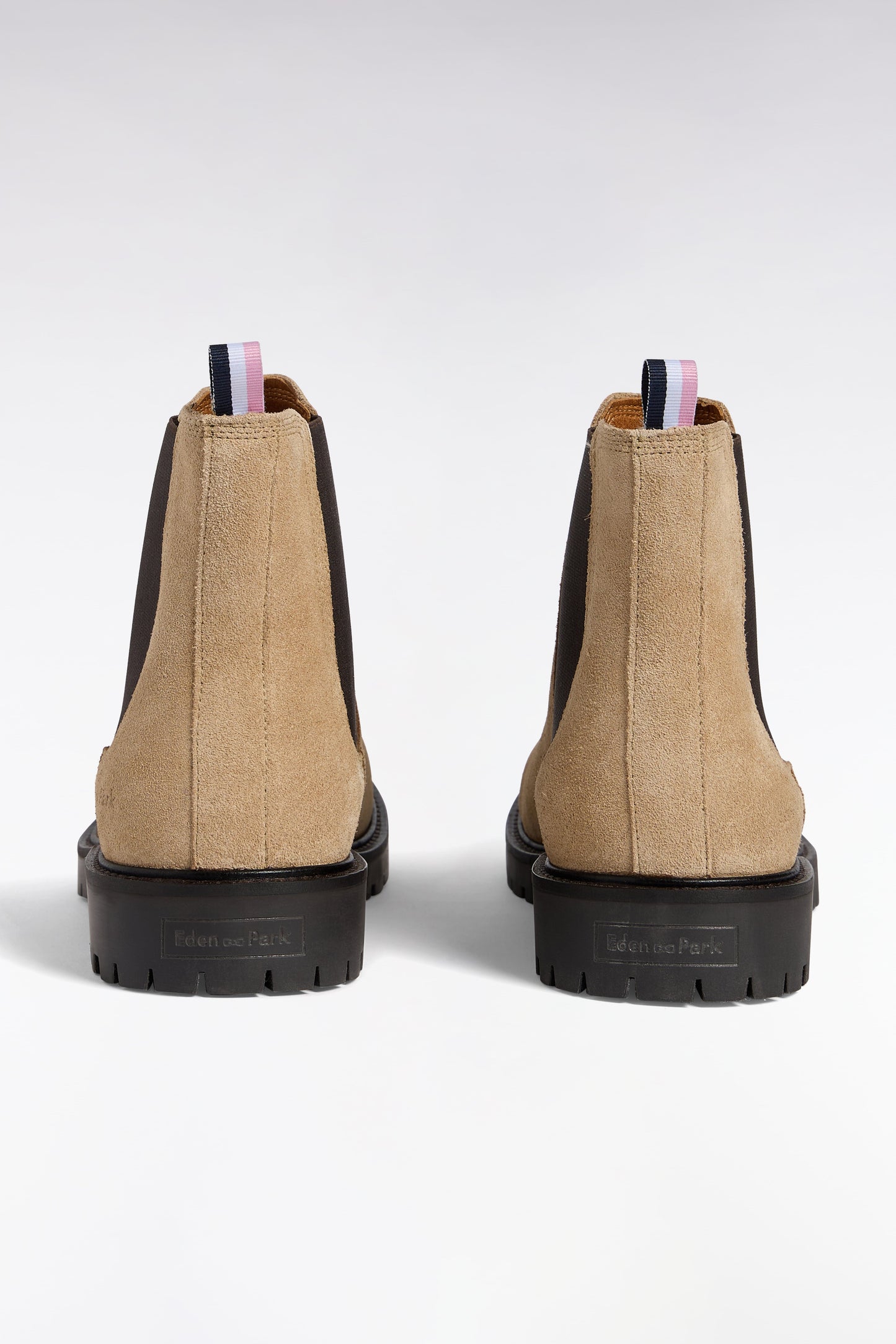 Bottines chelsea en cuir suédé beige