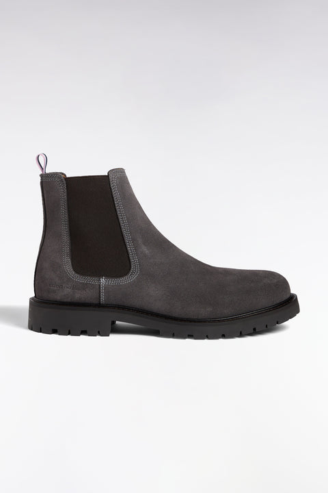 Bottines chelsea en cuir suédé gris - Image 1