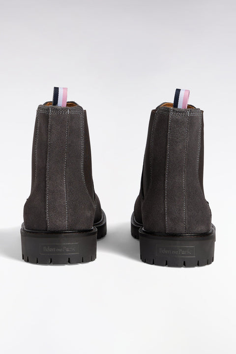Bottines chelsea en cuir suédé gris - Image 3