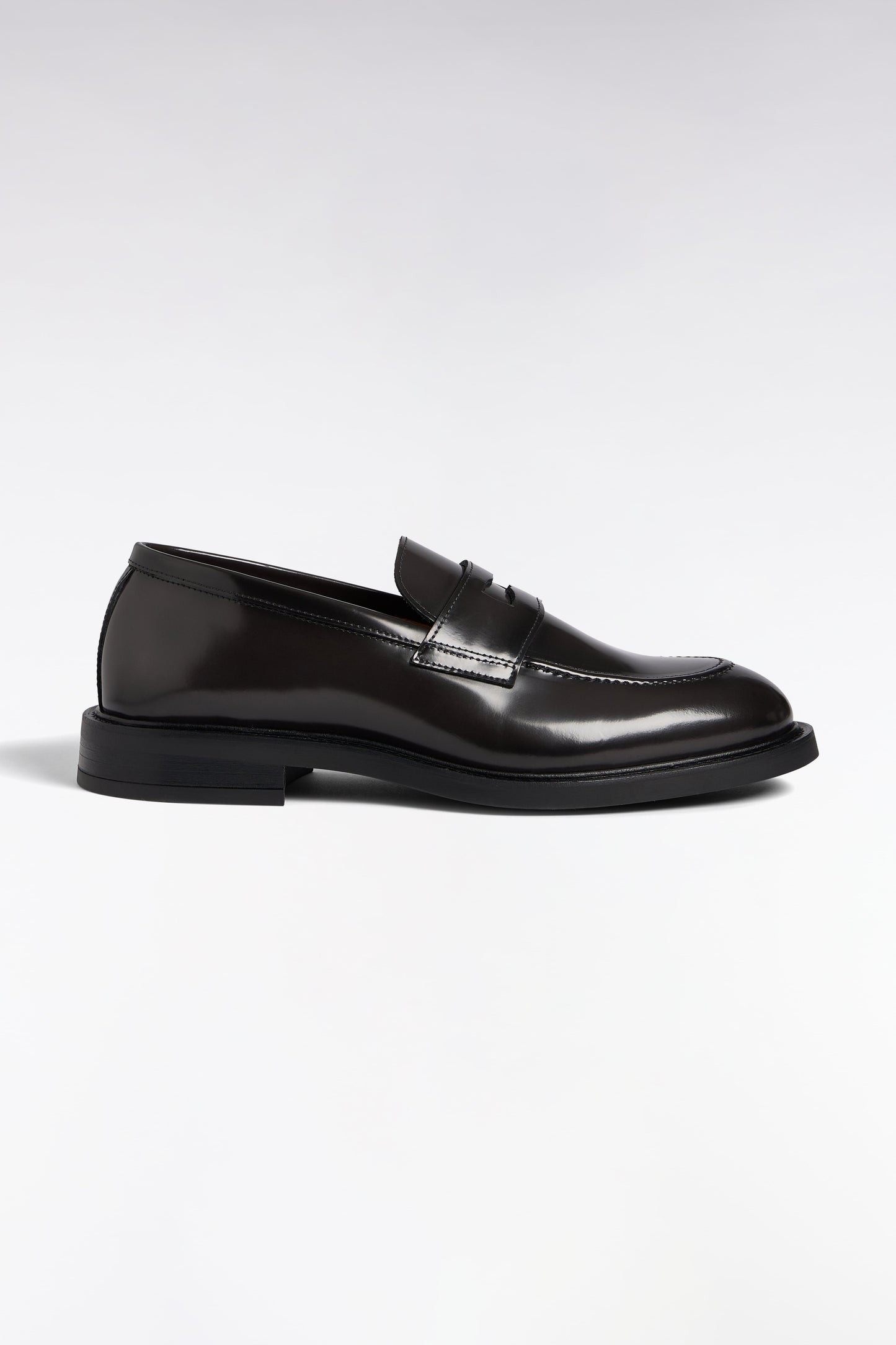 Mocassins en cuir glacé noirs