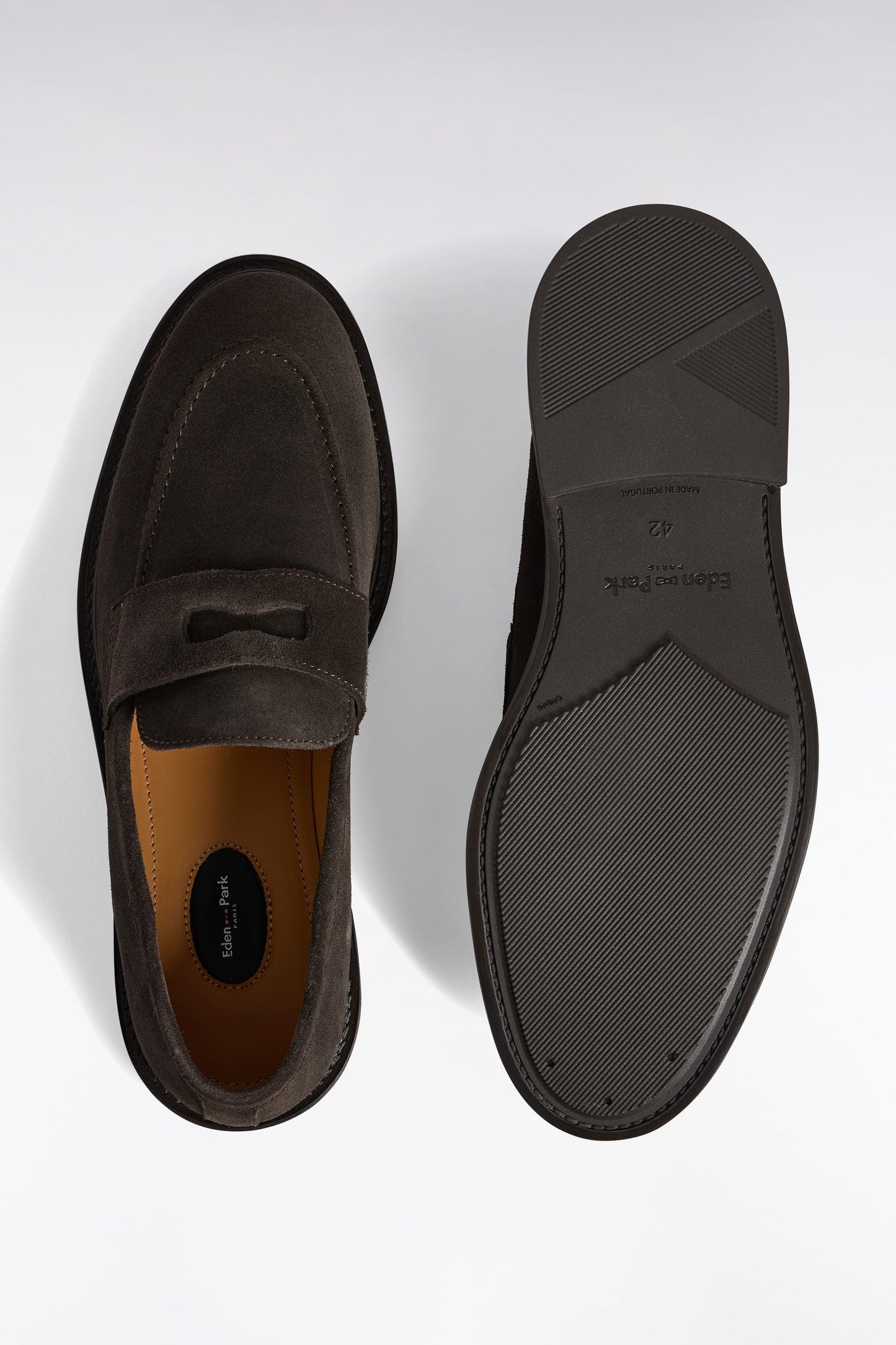Mocassins en cuir suédé marron