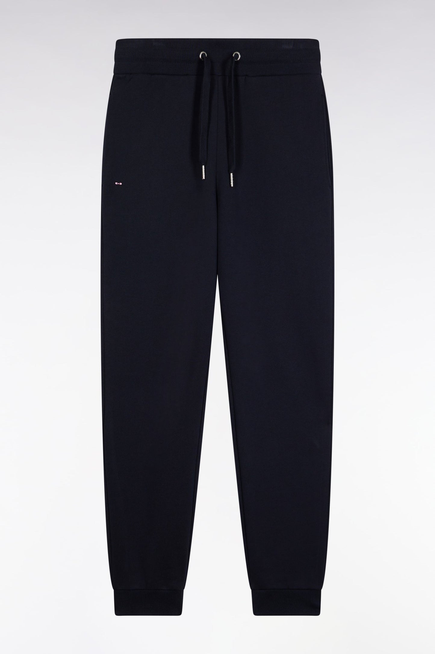 Jogging en molleton gratté marine coupe droite