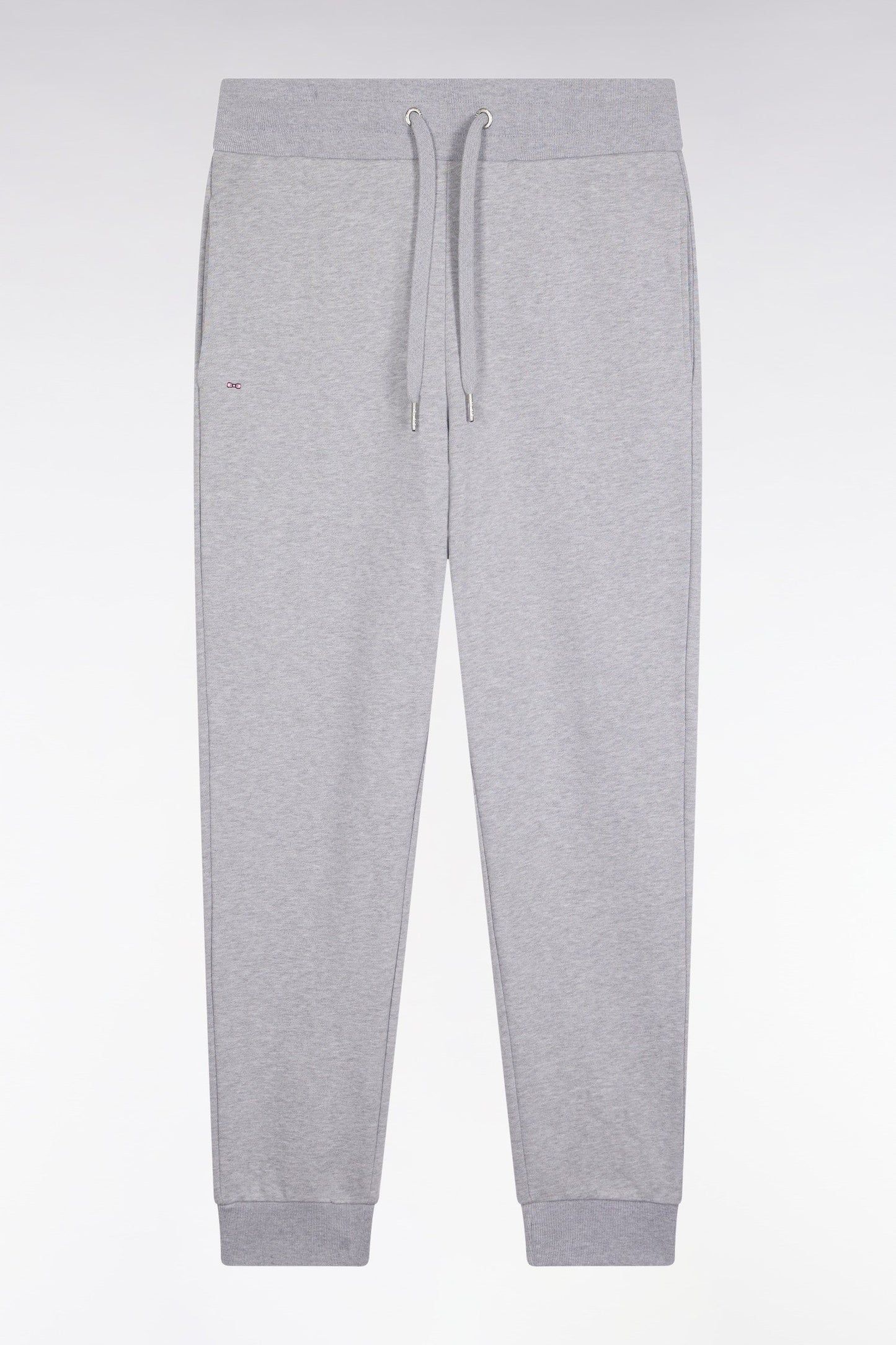 Jogging en molleton gratté gris coupe droite