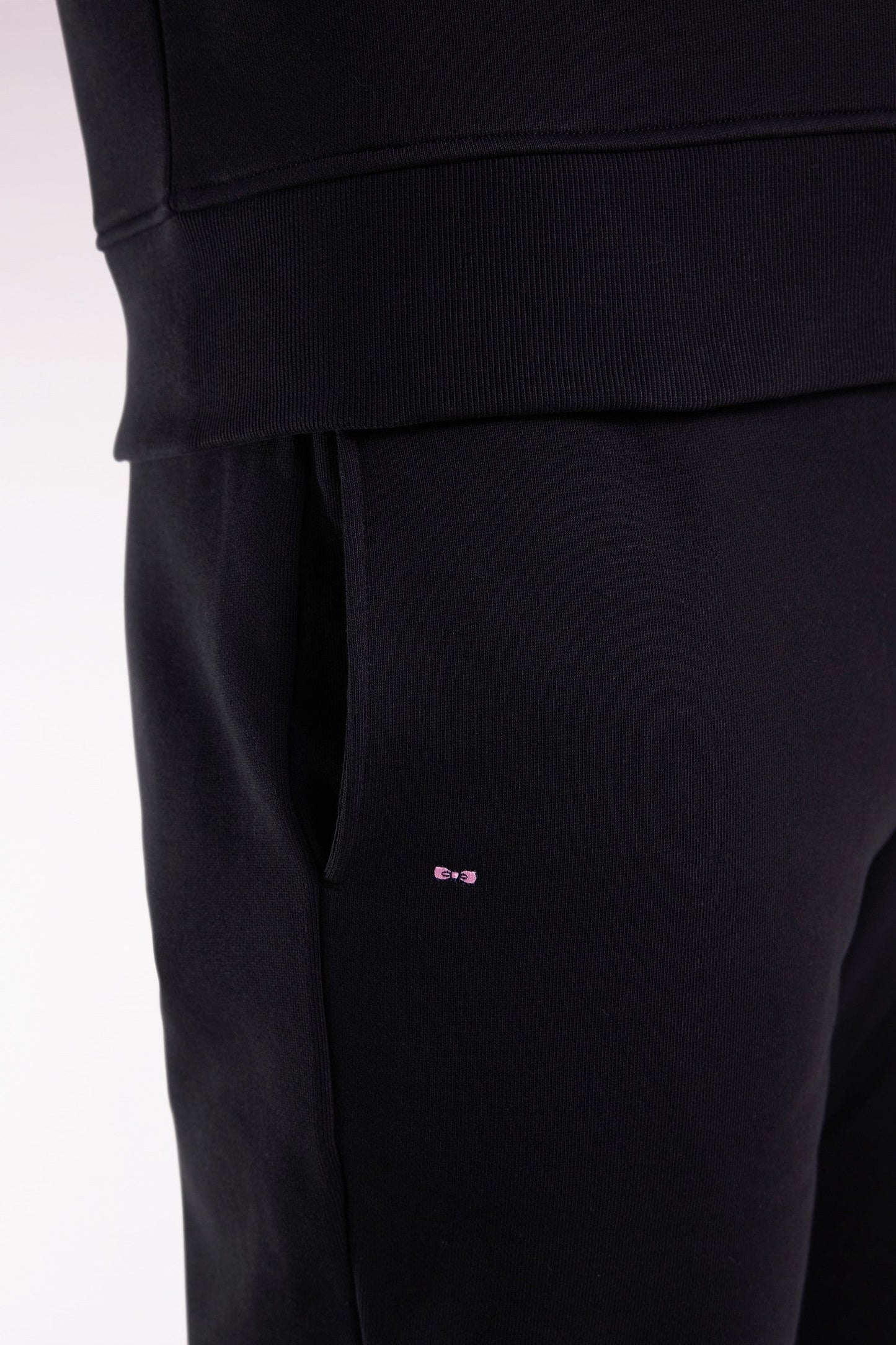 Jogging en molleton gratté noir coupe droite