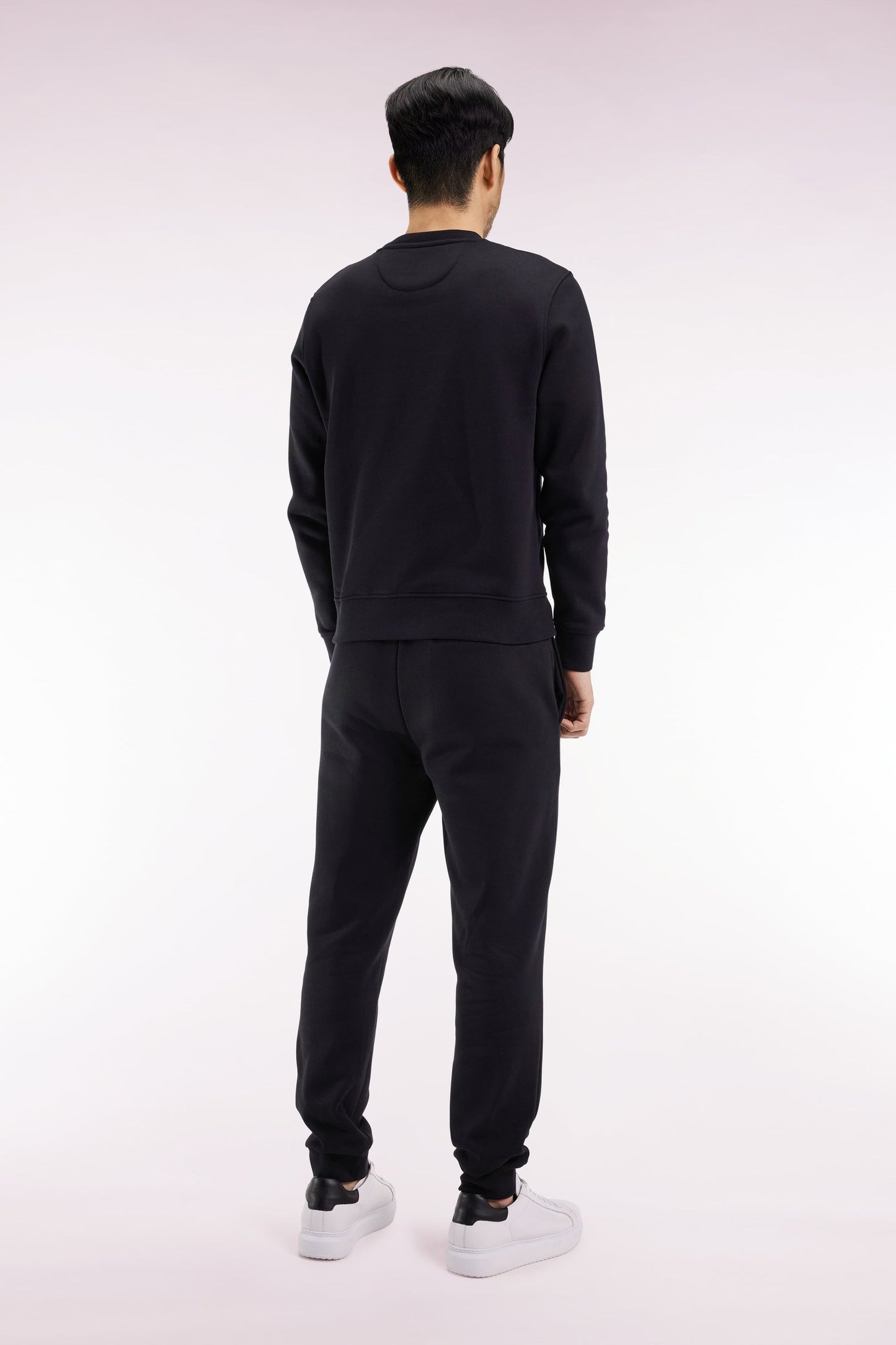 Jogging en molleton gratté noir coupe droite