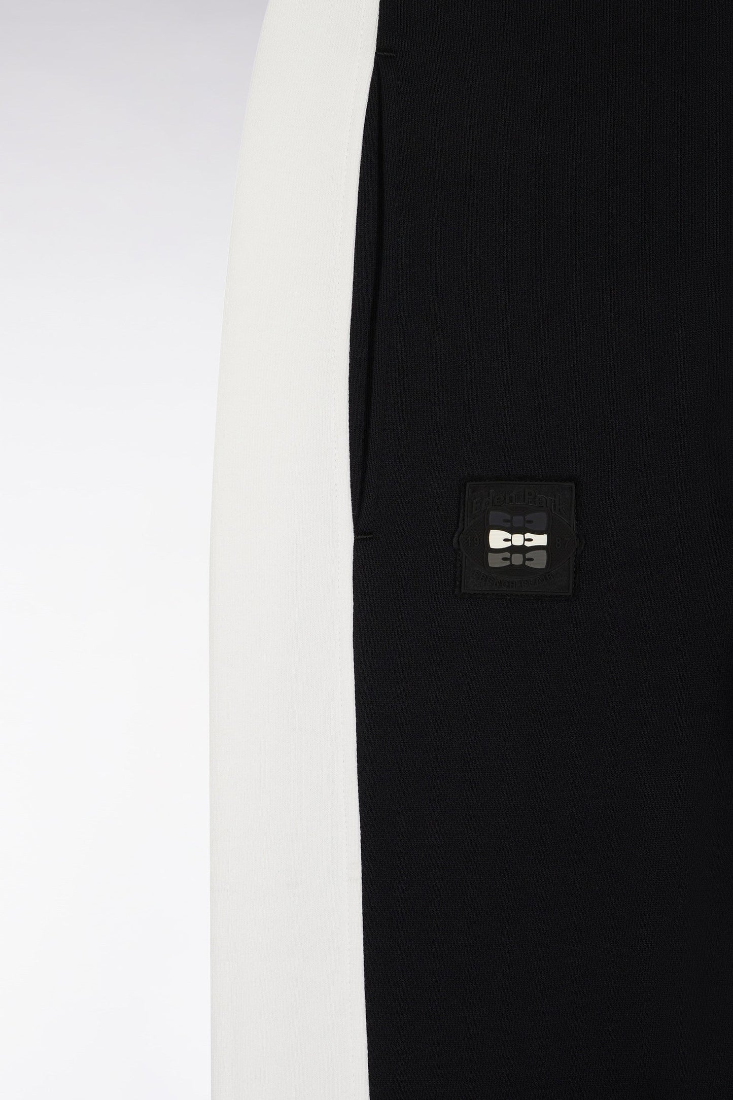 Jogging en molleton gratté noir colorblock coupe droite
