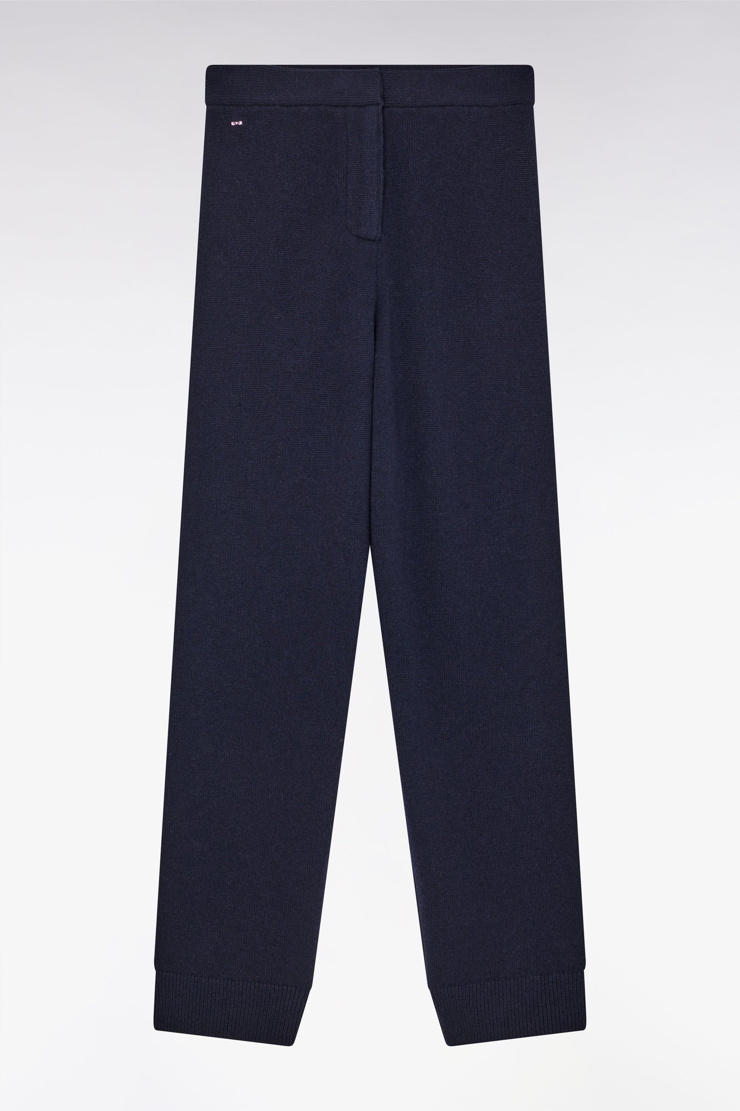 Pantalon jogging en laine et cachemire marine coupe Relaxed