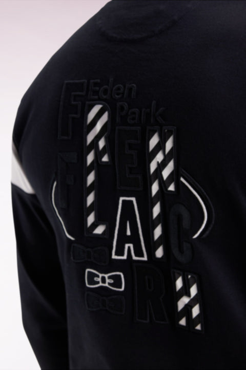 Maillot à manches longues en jersey bicolore noir et blanc coupe droite - Image 3