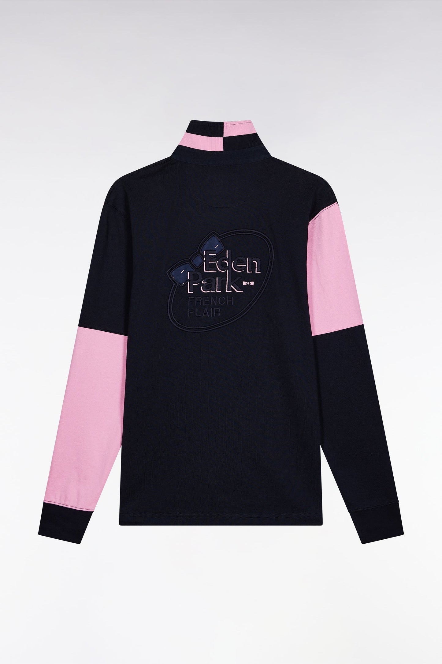 Maillot à manches longues en jersey colorblock marine coupe droite