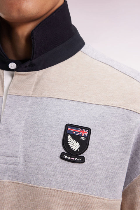Maillot à manches longues rayé Nouvelle Zélande en jersey de coton épais beige - Image 3