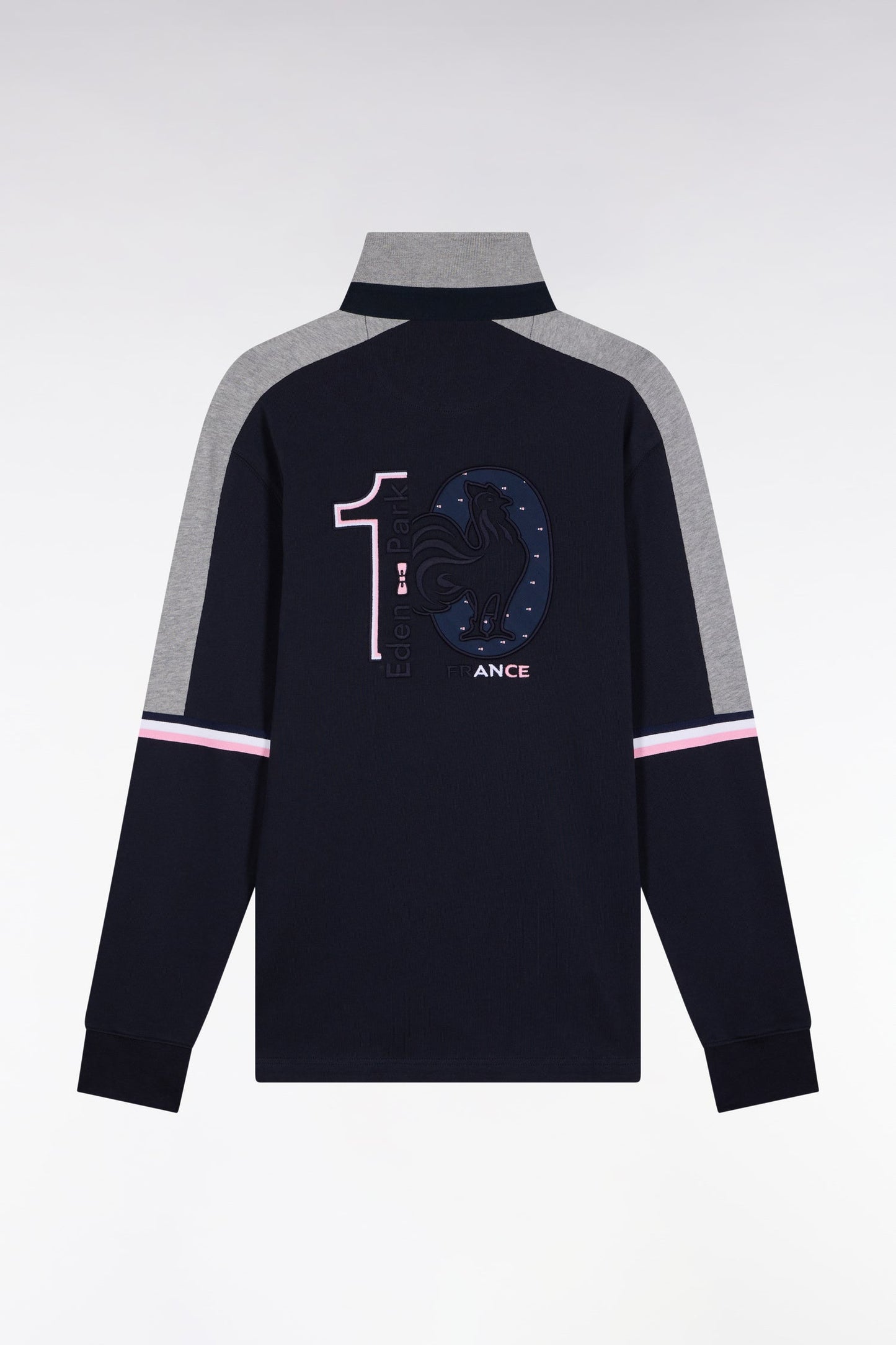 Maillot à manches longues XV de France en jersey épais marine coupe droite