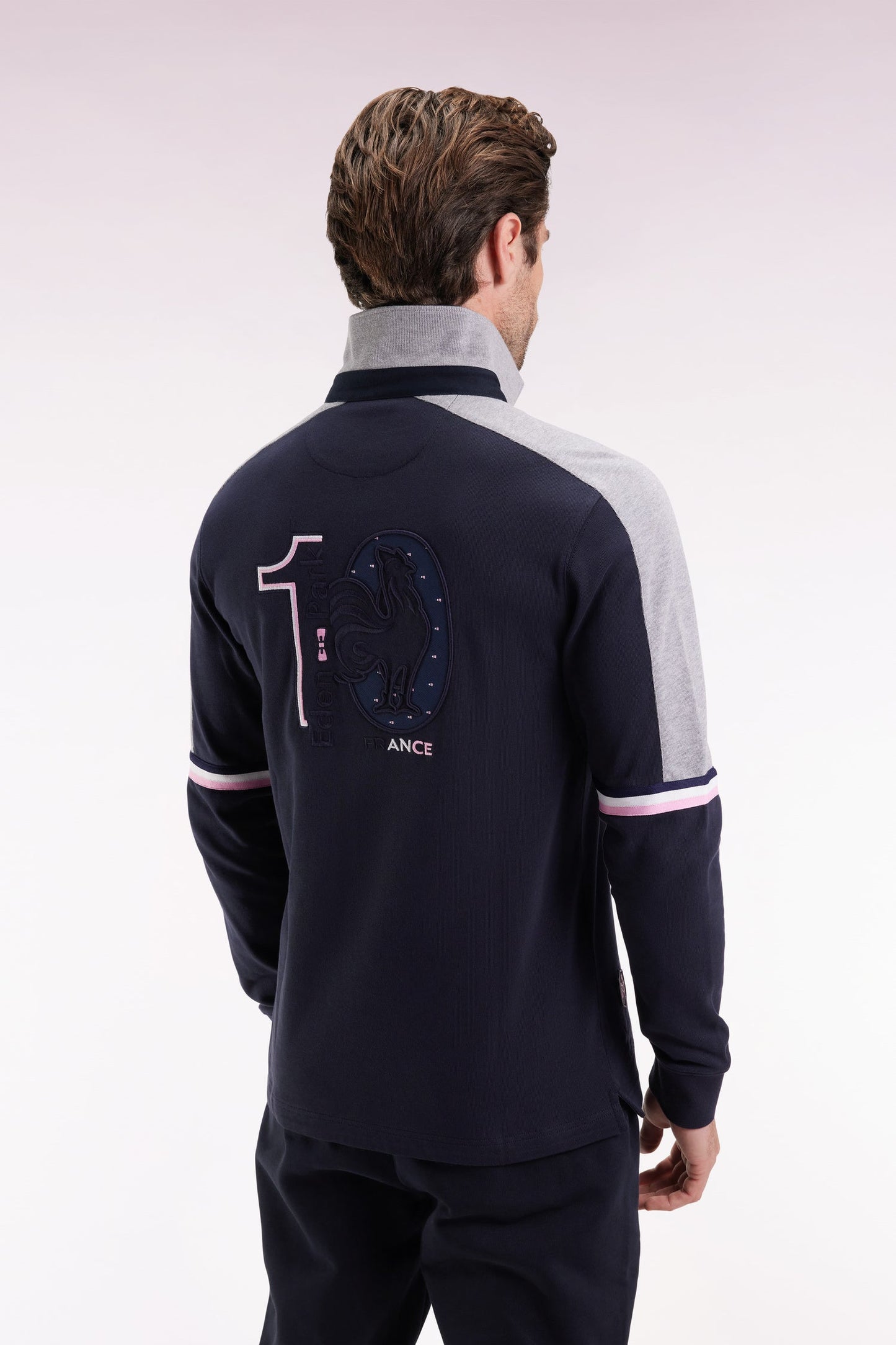 Maillot à manches longues XV de France en jersey épais marine coupe droite