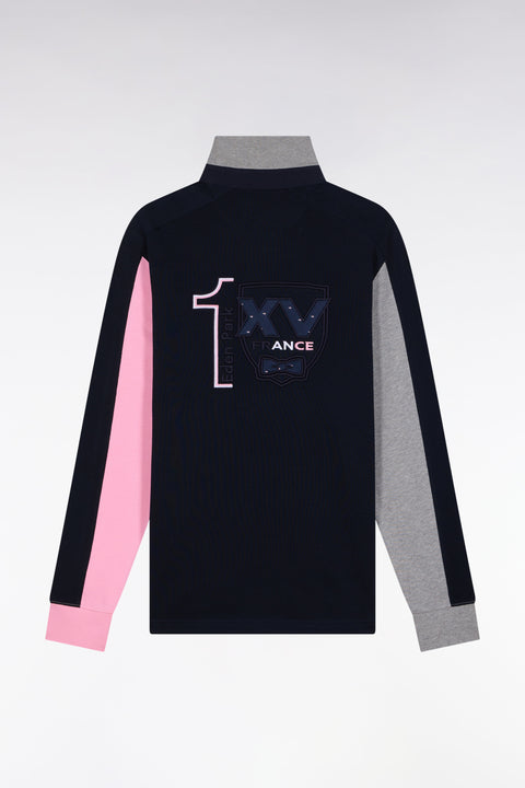 Maillot à manches longues en jersey épais noir broderie dos coupe droite - Image 2