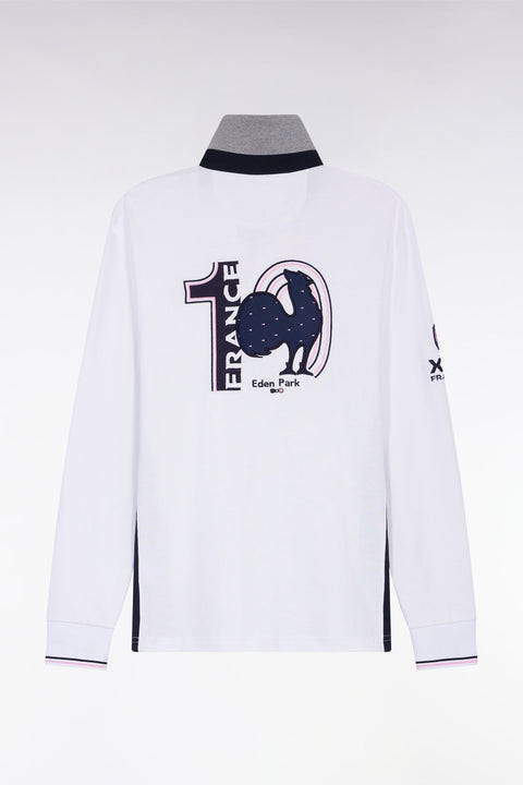 Maillot à manches longues XV de France blanc broderie coq coupe droite - Image 2