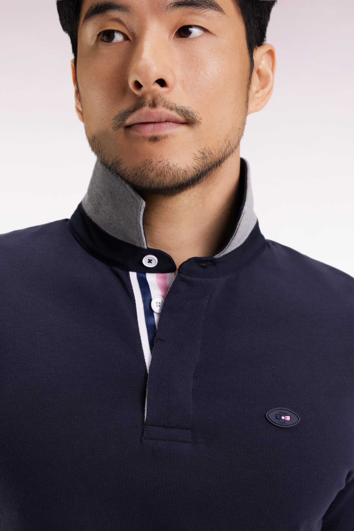 Maillot à manches longues XV de France marine broderie coq coupe droite