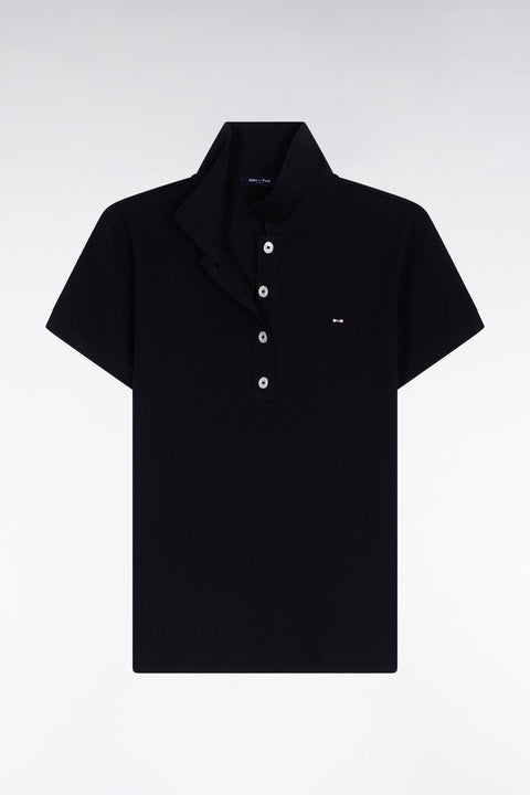 Polo manches courtes en coton stretch noir coupe slim - Image 2