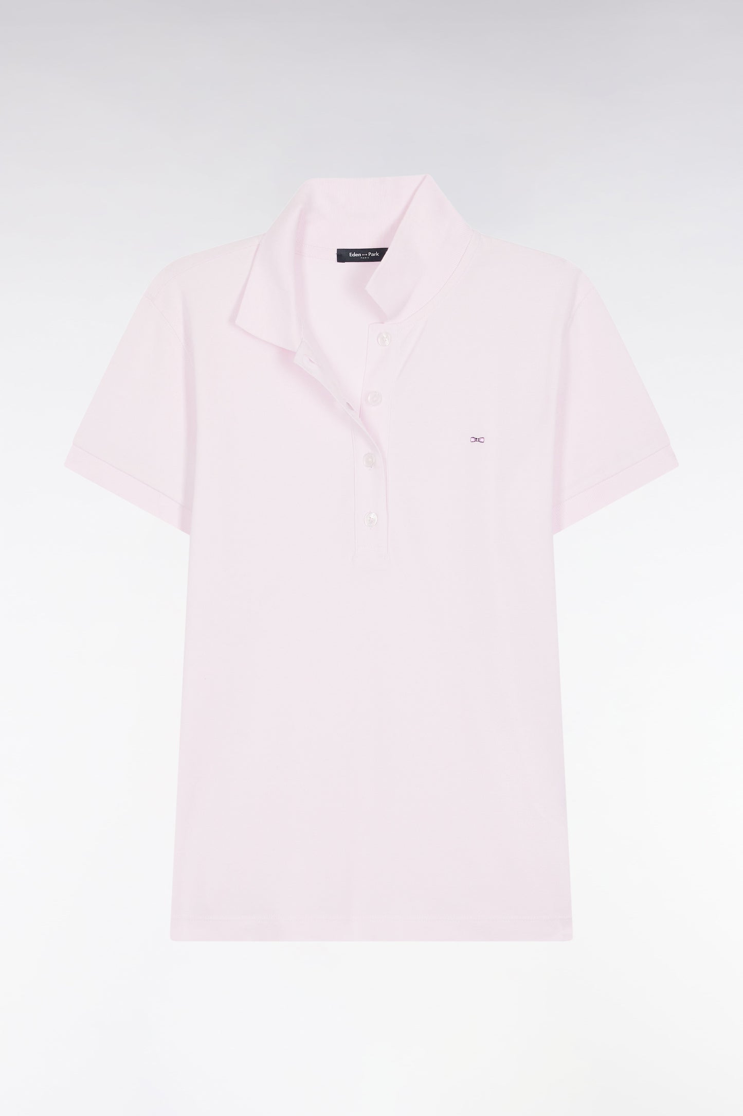 Polo manches courtes en coton stretch rose coupe slim