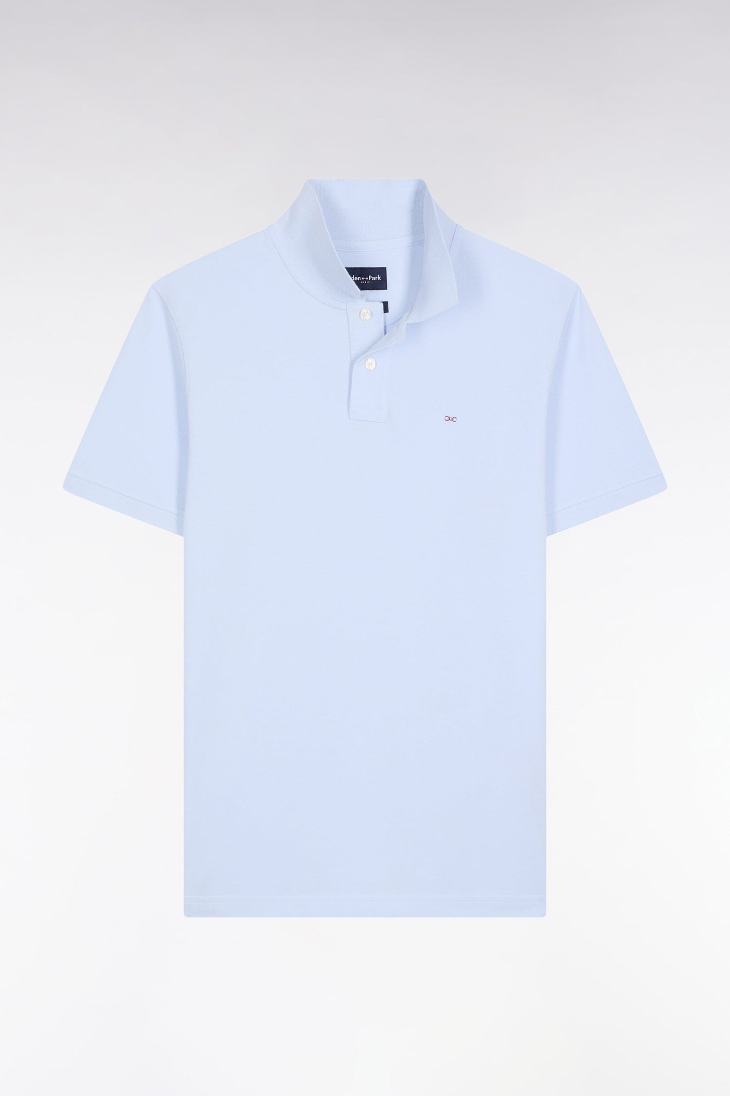 Polo manches courtes en coton Pima ciel coupe droite