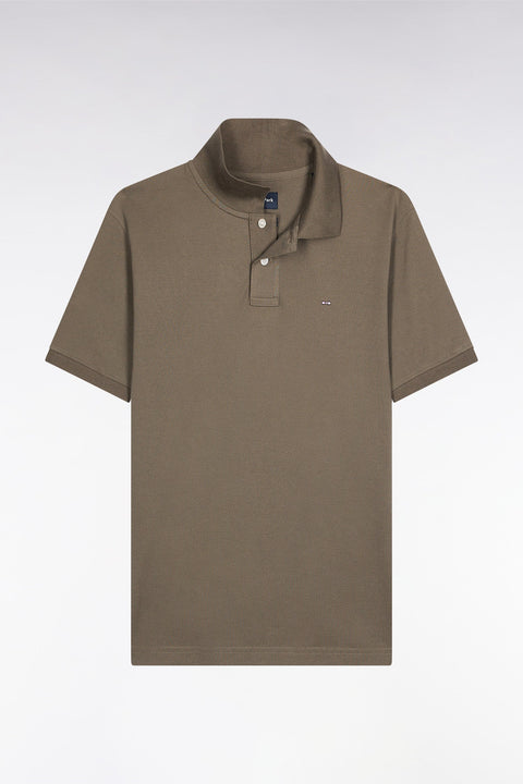 Polo manches courtes en coton Pima kaki coupe droite - Image 2