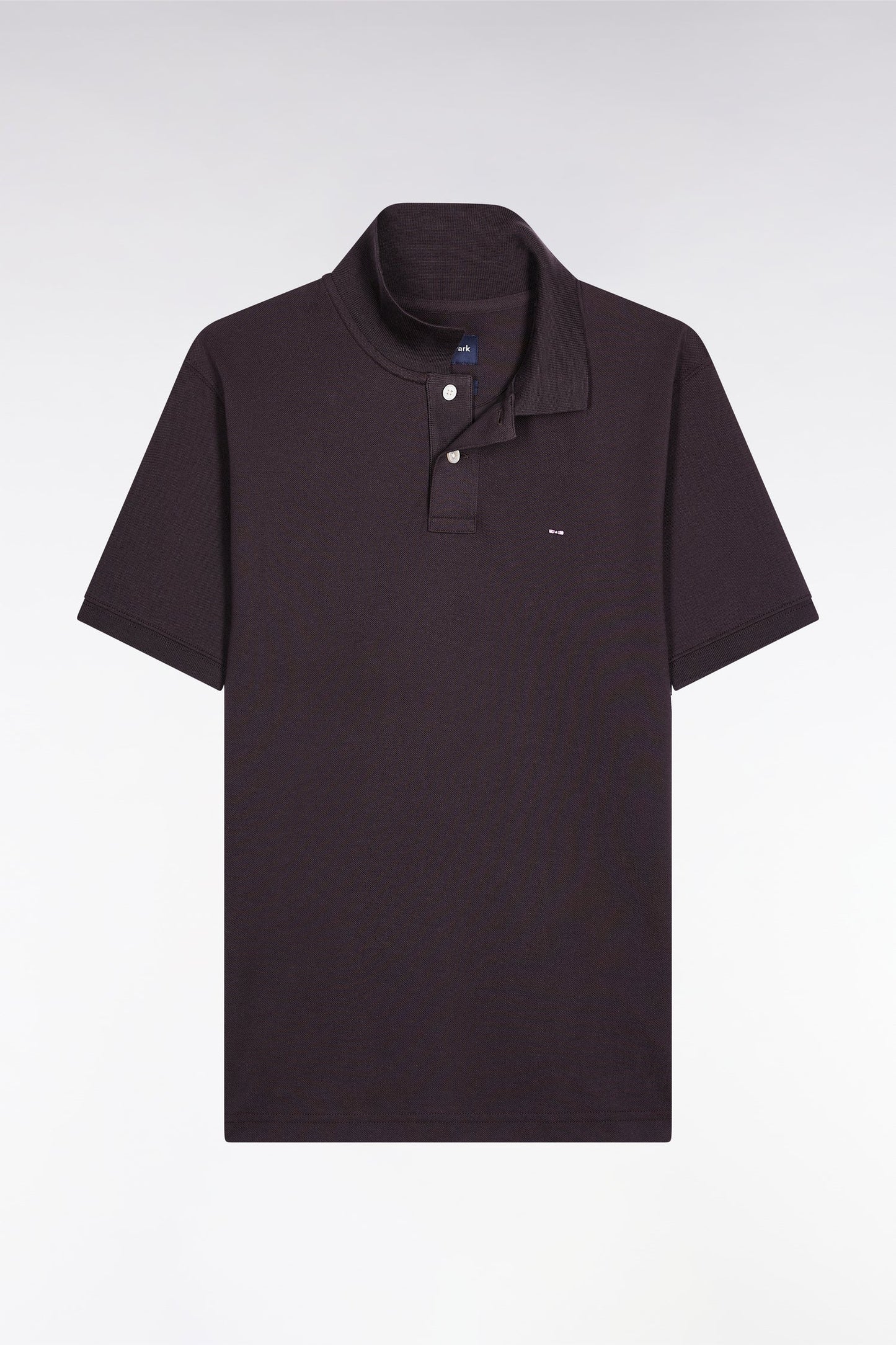 Polo manches courtes en coton Pima marron coupe droite