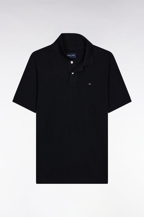 Polo manches courtes en coton Pima noir coupe droite - Image 2