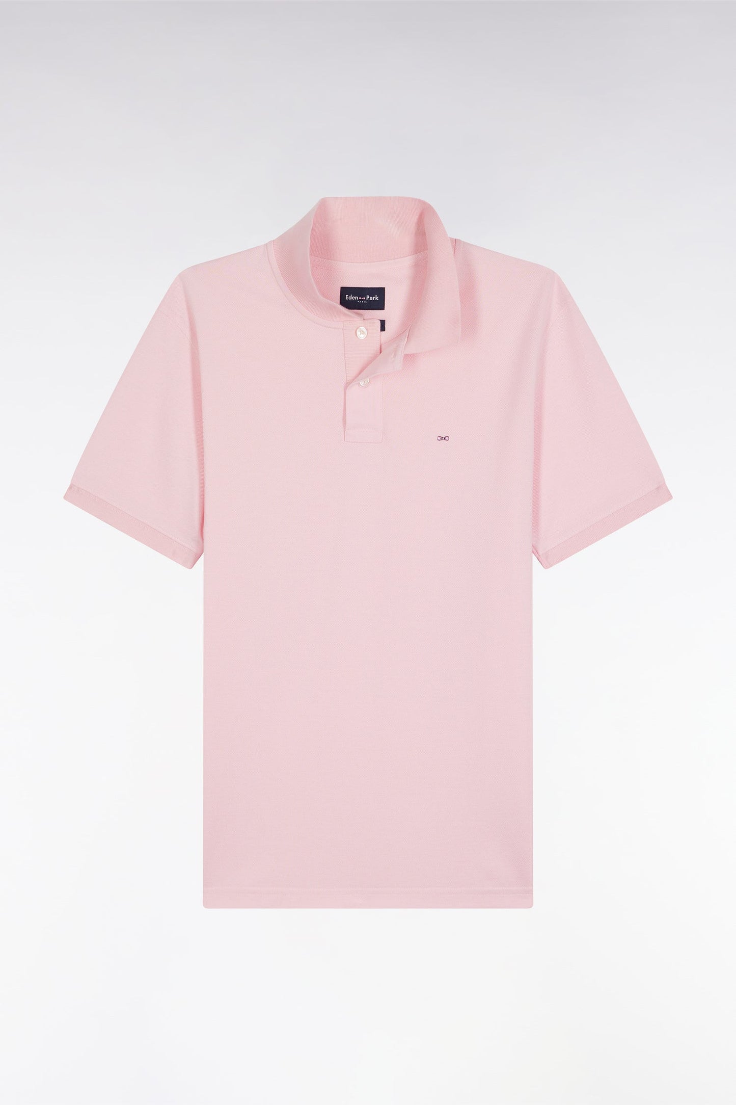 Polo manches courtes en coton Pima rose coupe droite